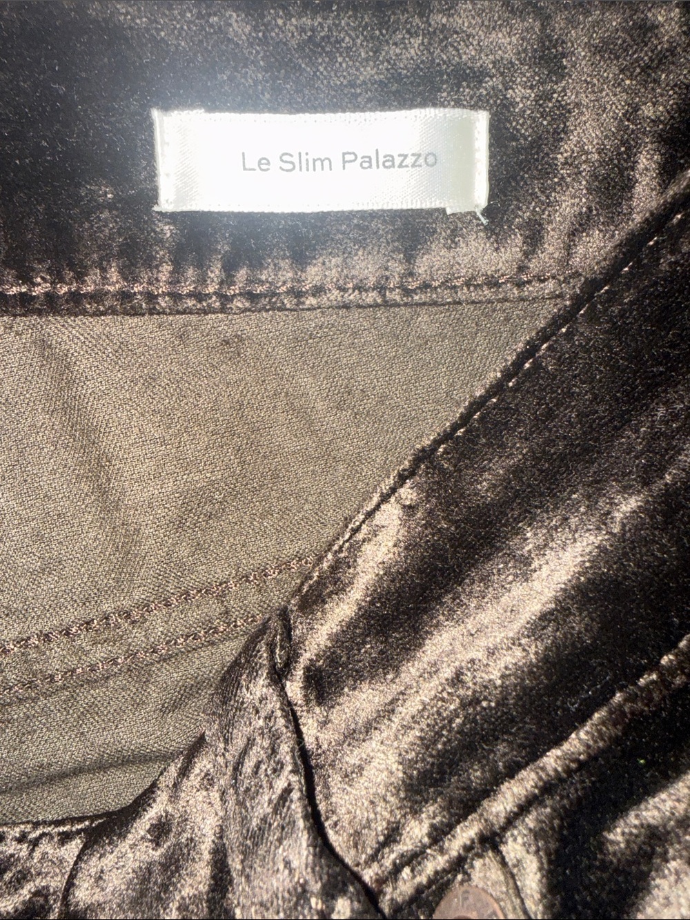Frame Le Slim Palazzo Pant in Dark Clove Velvet Size 28 - Picture 14 of 14